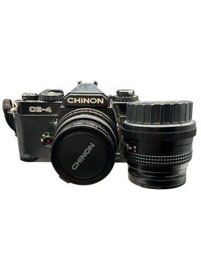 Vtg Chinon CE-3 35mm SLR Film Camera With 1:1.9 50mm Lens & Caps Tested Working